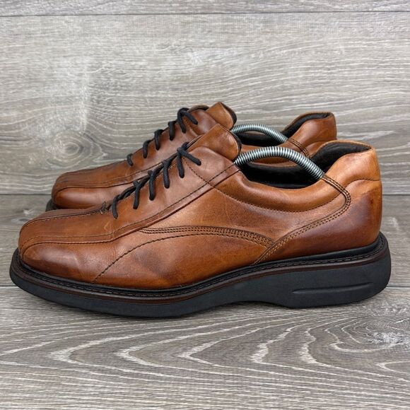Brown Shoe Co 74140-2 Maltese Men's Sz 13M Cognac Brown Leather Low Top Oxfords - Picture 3 of 12